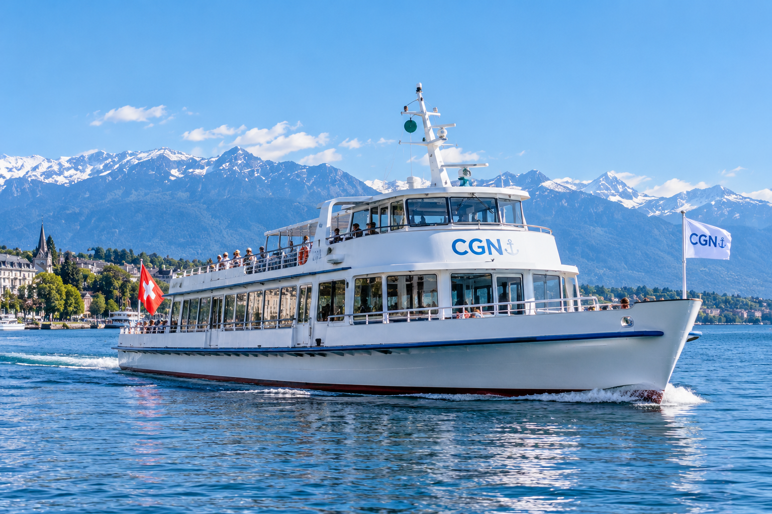 Ferry CGN sur un lac alpin