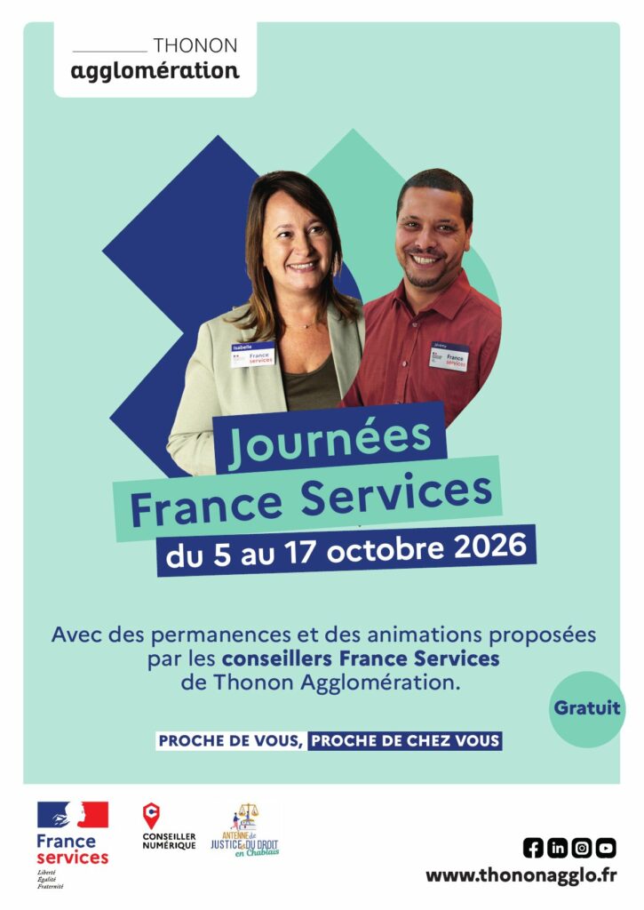 Affiche des Journées France Services du 5 au 17 octobre 2026, Thonon Agglomération