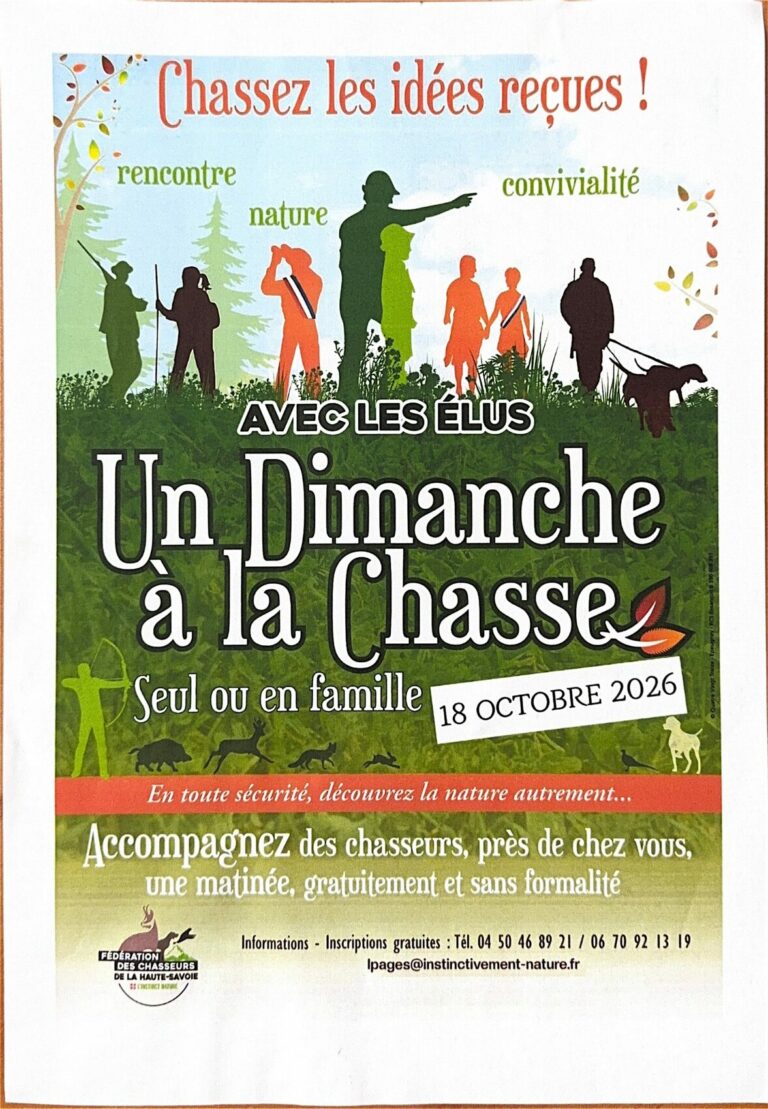 Affiche « Un dimanche à la chasse », 18 octobre 2026