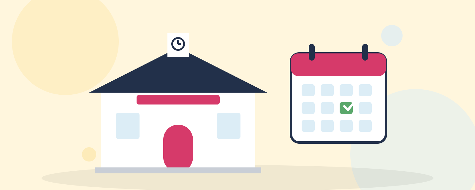 Bâtiment de la mairie et calendrier