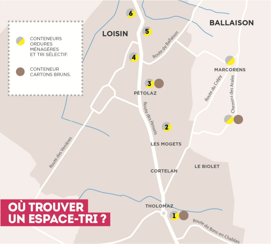 Plan des points d’apport volontaire de Loisin