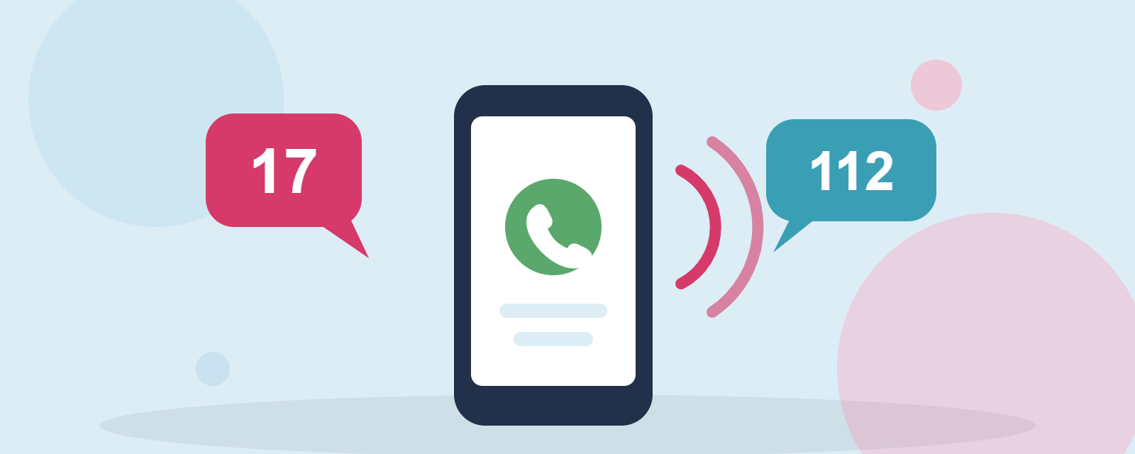 Téléphone et bulles 17 et 112