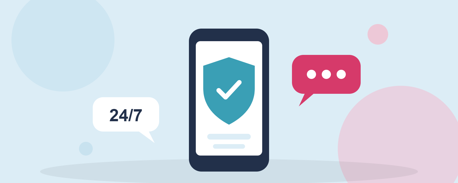Smartphone avec bouclier et tchat 24/7