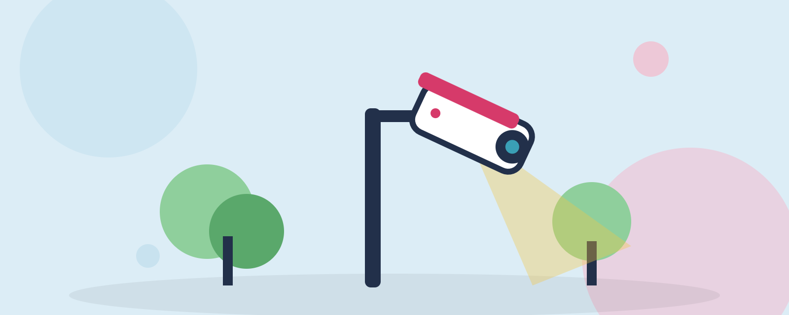 Caméra de vidéoprotection sur un mât