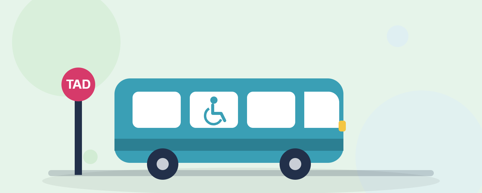 Minibus adapté et arrêt de transport à la demande